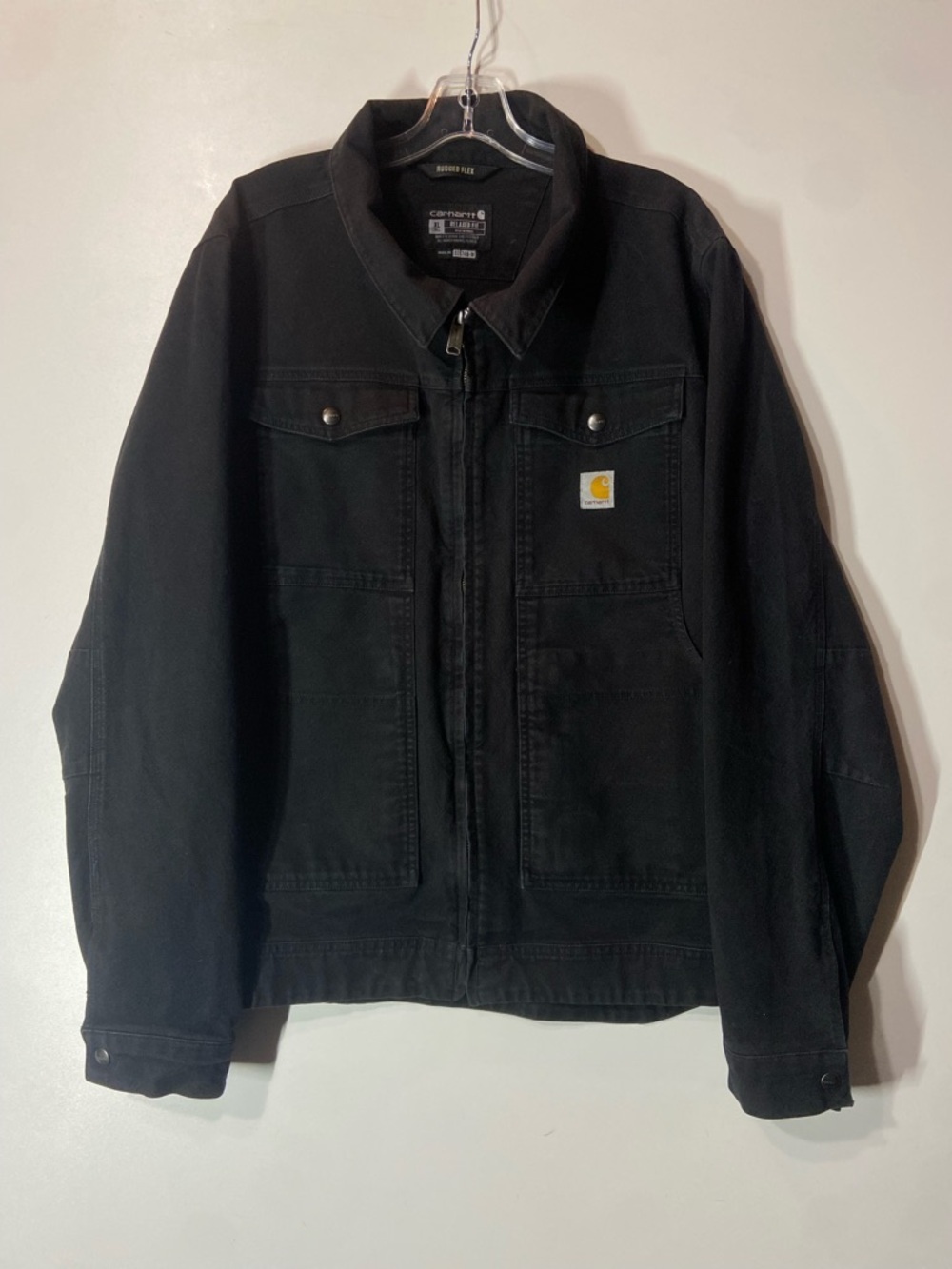 Carhartt Black Zip-Front Canvas Work Jacket